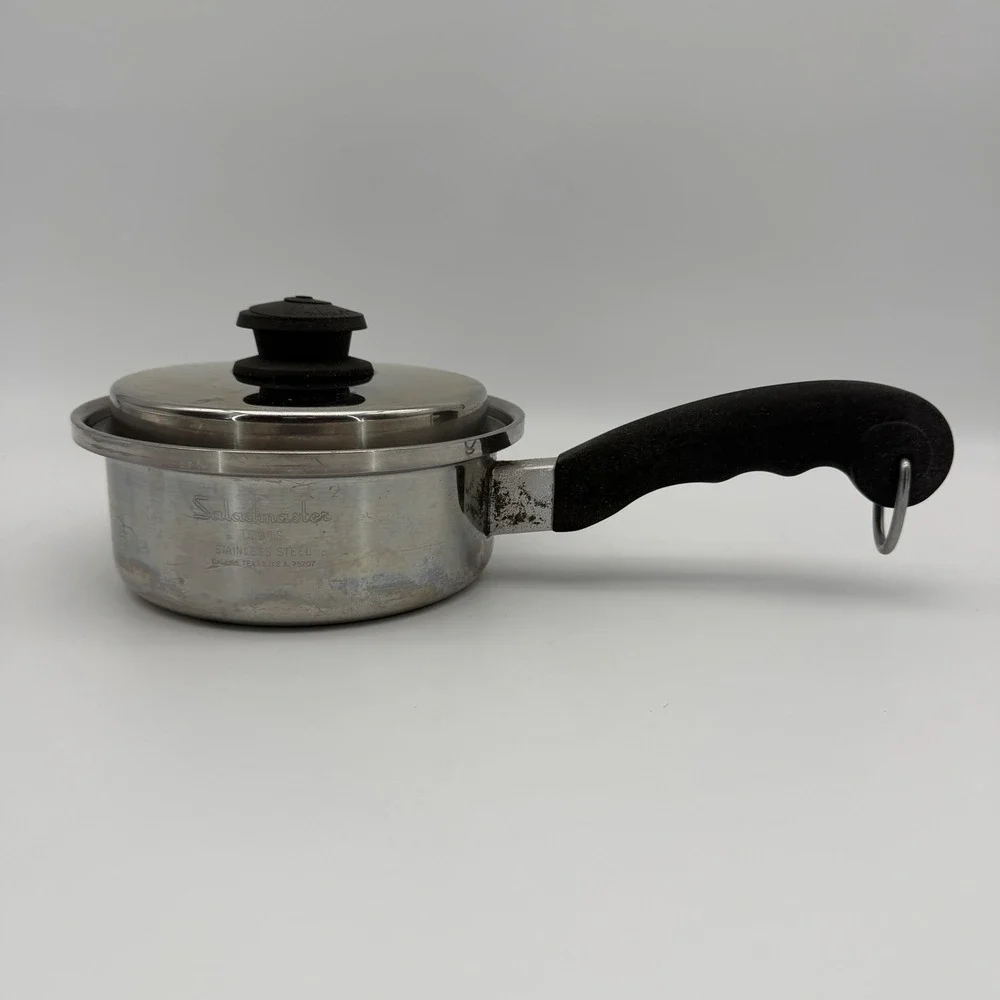Vintage Saladmaster T304S Stainless Steel Sauce Pan Pot 1 Qt w/ Vapor Vent Lid